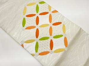 七宝に荒波模様織出し名古屋帯